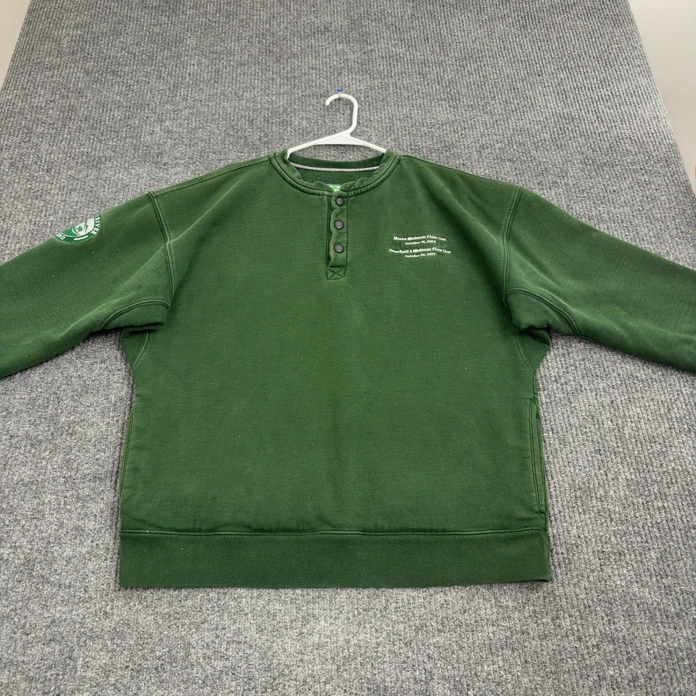 Arborwear Sweatshirt Mens‎ L Green Great River Hydro Henley Snap Neck Workwear